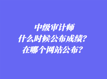 中級(jí)審計(jì)師什么時(shí)候公布成績(jī)？在哪個(gè)網(wǎng)站公布？