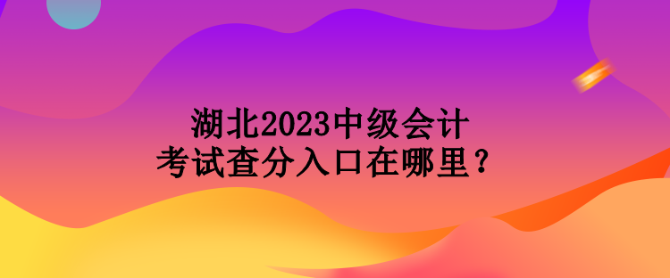 湖北2023中級(jí)會(huì)計(jì)考試查分入口在哪里？