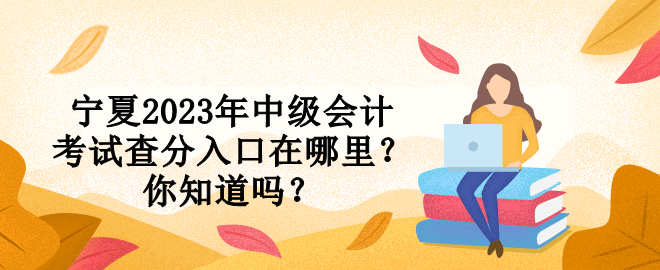 寧夏2023年中級會計考試查分入口在哪里？你知道嗎？