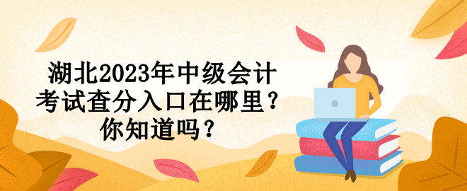 湖北2023年中級會計考試查分入口在哪里？你知道嗎？