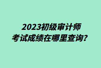 2023初級審計(jì)師考試成績在哪里查詢？