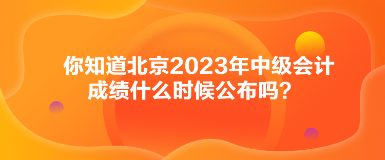 你知道北京2023年中級(jí)會(huì)計(jì)成績(jī)什么時(shí)候公布嗎？