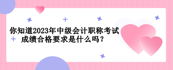 你知道2023年中級(jí)會(huì)計(jì)職稱考試成績(jī)合格要求是什么嗎？