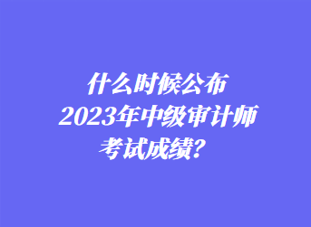 什么時候公布2023年中級審計師考試成績？