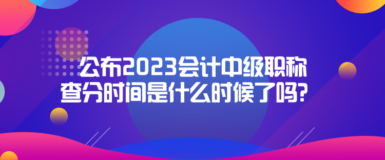 公布2023會(huì)計(jì)中級(jí)職稱查分時(shí)間是什么時(shí)候了嗎？  