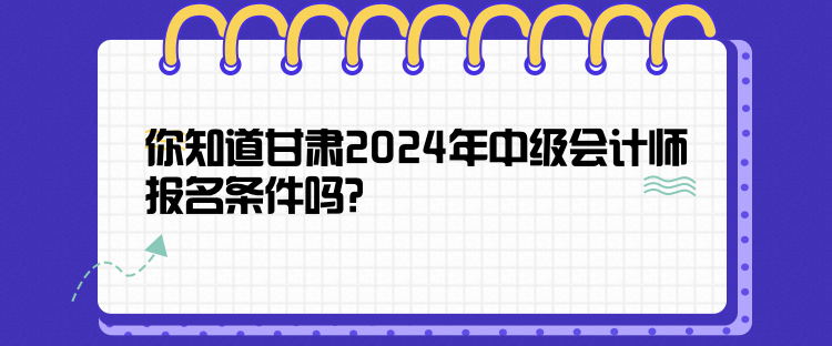 你知道甘肅2024年中級會計師報名條件嗎？