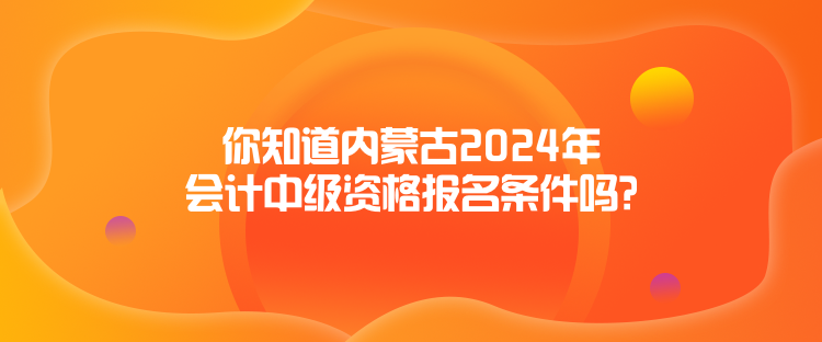 你知道內(nèi)蒙古2024年會(huì)計(jì)中級資格報(bào)名條件嗎？