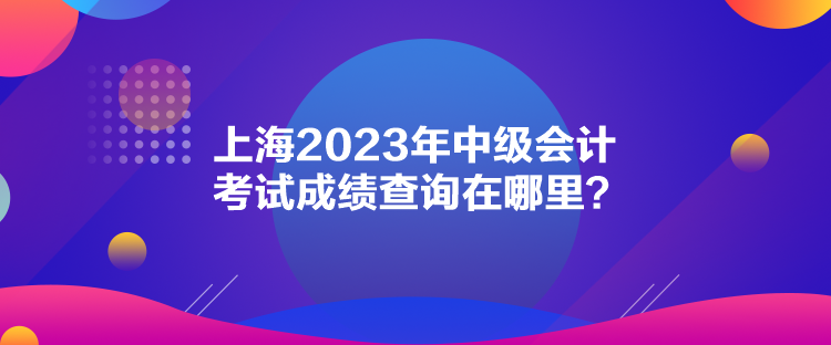 上海2023年中級(jí)會(huì)計(jì)考試成績查詢在哪里？