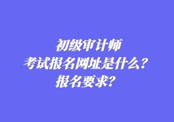 初級(jí)審計(jì)師考試報(bào)名網(wǎng)址是什么？報(bào)名要求？