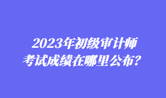 2023年初級審計師考試成績在哪里公布？