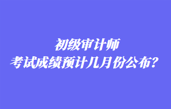 初級審計師考試成績預(yù)計幾月份公布？