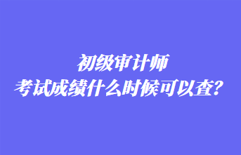 初級(jí)審計(jì)師考試成績(jī)什么時(shí)候可以查？