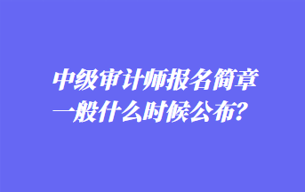 中級審計(jì)師報名簡章一般什么時候公布？