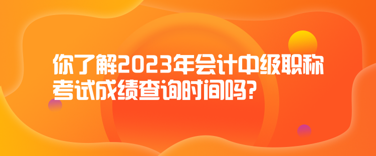 你了解2023年會(huì)計(jì)中級(jí)職稱考試成績(jī)查詢時(shí)間嗎？