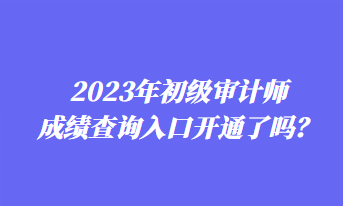 2023年初級審計師成績查詢?nèi)肟陂_通了嗎？