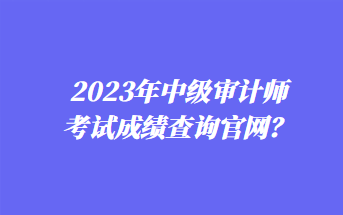 2023年中級審計師考試成績查詢官網(wǎng)？