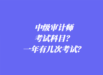 中級審計師考試科目？一年有幾次考試？