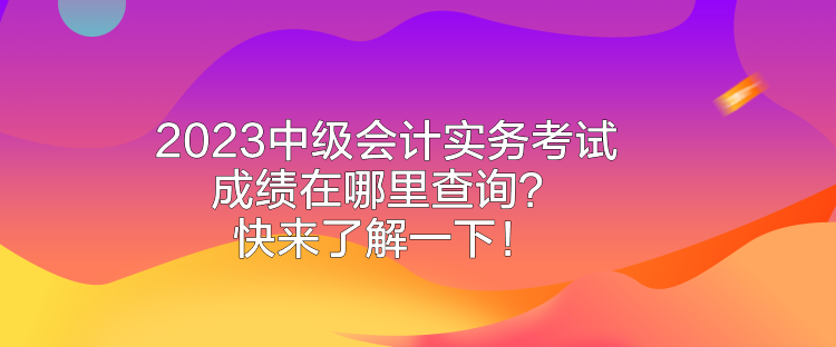 2023中級(jí)會(huì)計(jì)實(shí)務(wù)考試成績(jī)?cè)谀睦锊樵?xún)？快來(lái)了解一下！