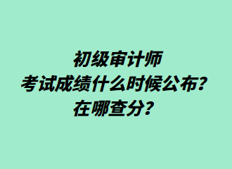 初級審計(jì)師考試成績什么時(shí)候公布？在哪查分？