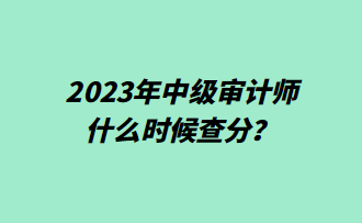 2023年中級(jí)審計(jì)師什么時(shí)候查分？