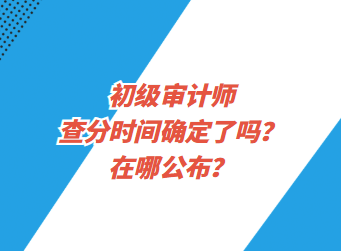 初級(jí)審計(jì)師查分時(shí)間確定了嗎？在哪公布？