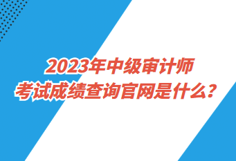 2023年中級審計師考試成績查詢官網是什么？