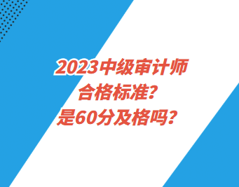 2023中級審計師合格標(biāo)準(zhǔn)？是60分及格嗎？