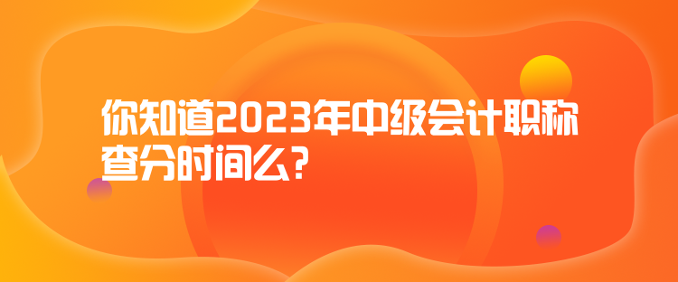 你知道2023年中級會計職稱查分時間么？