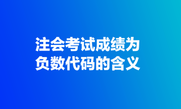 注會考試成績?yōu)樨摂?shù)代碼的含義