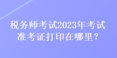 稅務(wù)師考試2023年考試準(zhǔn)考證打印在哪里？