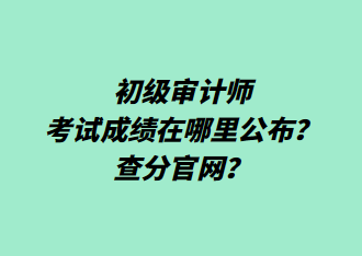 初級審計師考試成績在哪里公布？查分官網(wǎng)？