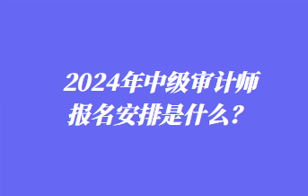 2024年中級(jí)審計(jì)師報(bào)名安排是什么？