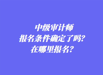 中級(jí)審計(jì)師報(bào)名條件確定了嗎？在哪里報(bào)名？