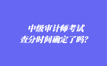 中級審計師考試查分時間確定了嗎？