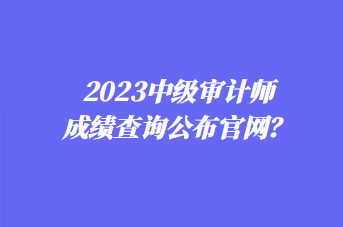 2023中級審計師成績查詢公布官網(wǎng)？