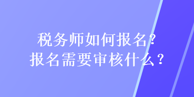 稅務師如何報名？報名需要審核什么？