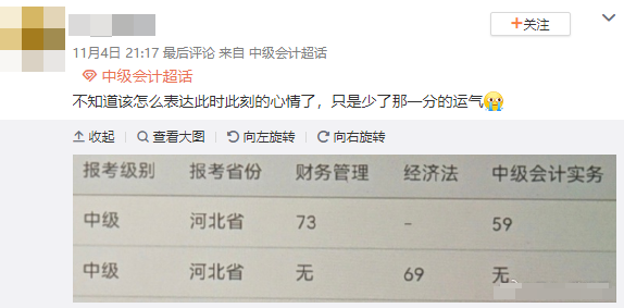 就差1分就合格了！中級(jí)會(huì)計(jì)考試成績(jī)沒(méi)到合格線可以申請(qǐng)復(fù)核！