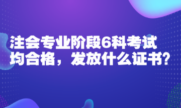 注會專業(yè)階段6科考試均合格，發(fā)放什么證書？