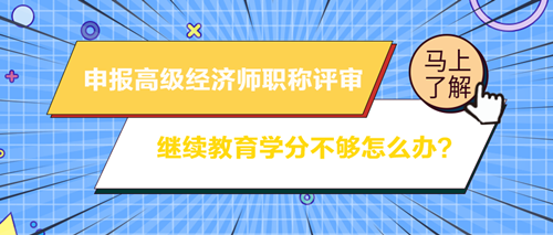 申報(bào)高級(jí)經(jīng)濟(jì)師職稱評(píng)審 繼續(xù)教育學(xué)分不夠怎么辦？