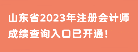 山東省2023年注冊會計師成績查詢?nèi)肟谝验_通！馬上查分>>