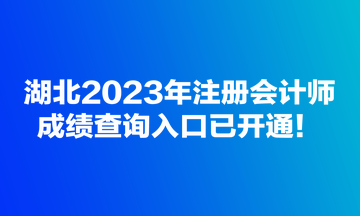 湖北2023年注冊(cè)會(huì)計(jì)師成績(jī)查詢?nèi)肟谝验_(kāi)通！