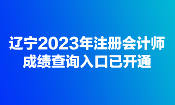 遼寧2023年注冊(cè)會(huì)計(jì)師成績(jī)查詢?nèi)肟谝验_通