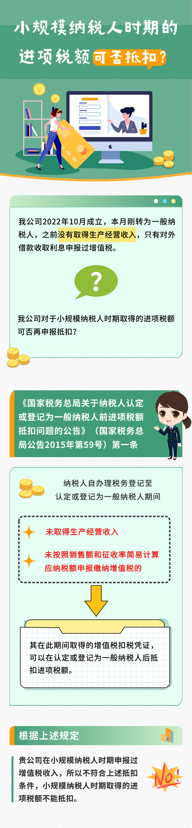 小規(guī)模納稅人時期的進項稅額可否抵扣？