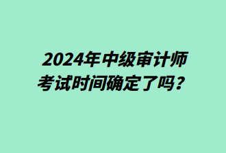 2024年中級審計師考試時間確定了嗎？