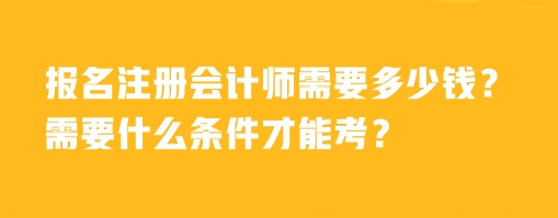 報(bào)名注冊(cè)會(huì)計(jì)師需要多少錢？需要什么條件才能考？