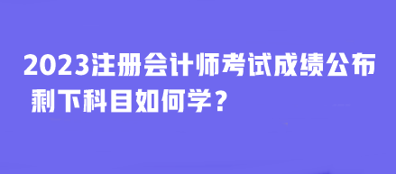 2023年注冊(cè)會(huì)計(jì)師考試成績(jī)公布 剩下科目如何學(xué)？