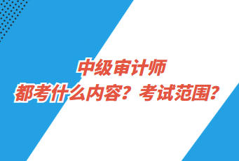 中級審計師都考什么內容？考試范圍？