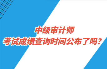 中級審計(jì)師考試成績查詢時(shí)間公布了嗎？