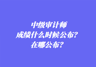 中級(jí)審計(jì)師成績(jī)什么時(shí)候公布？在哪公布？