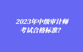 2023年中級審計師考試合格標準？